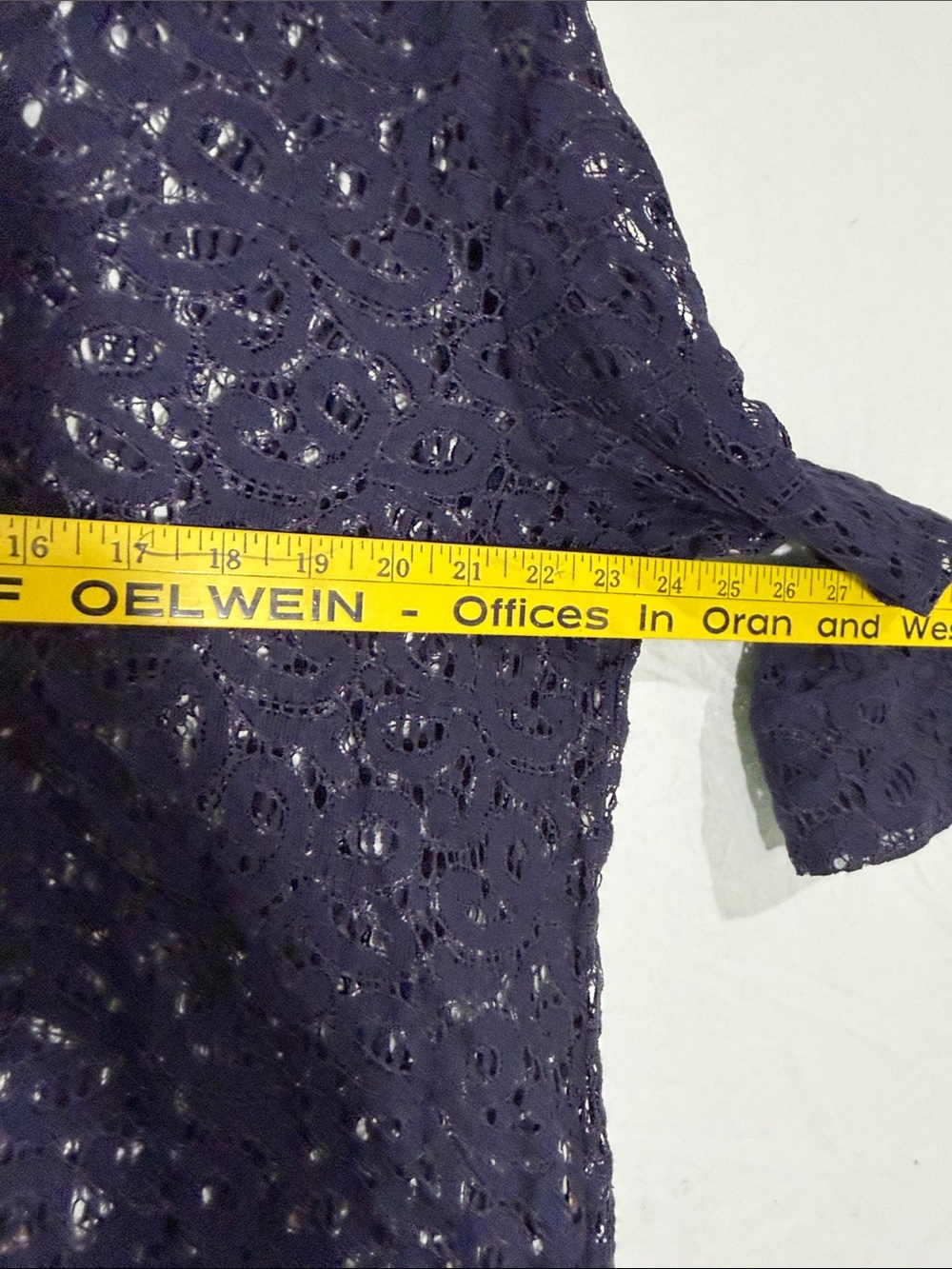 Ruby Rd. Navy Crochet Button-Front Blouse - Picture 6 of 7